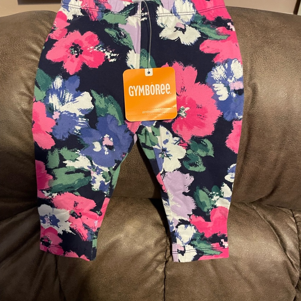 Gymboree Pink and Purple Floral Leggings